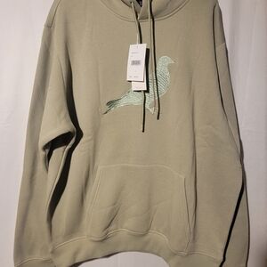 MEN'S STAPLE RAGLAN PIGEON LOGO HEATHER SAGE PULLOVER HOODIE SIZE LARGE